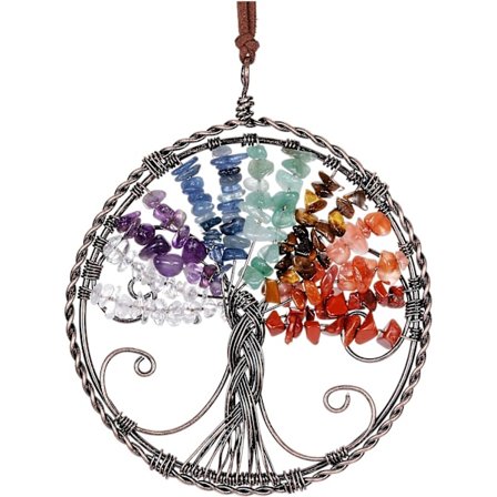 7 Chakras Reiki Healing Kristallträd Livets Ornament Linje Kvarts