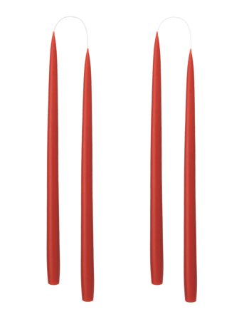 Kunstindustrien Hand Dipped Candles, 4 Pack - Red - ONE SIZE