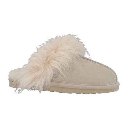 Axelda Nancy Fårskinnstoffla - 37 - Sand/Off White