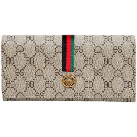 Ny Navy Læder Web Stripe Lang Zip-pung