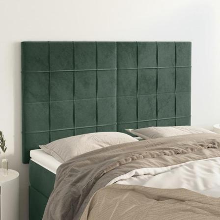 Vidaxl Huvudgavlar 4 St Mörkgrön 72x5x78/88 Cm Sammet Grön