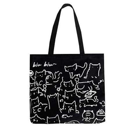 Katt Tote Bag, Återanvändbar Shoppingväska, Bärbar Stor Kapacitet Tvättbar Fällbar Katt Tryck Tote Bag som Present till Kvinnor