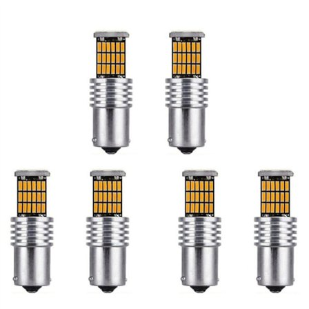6 x 1156 7506 P21W BA15S LED-polttimot Keltaiset takavilkut