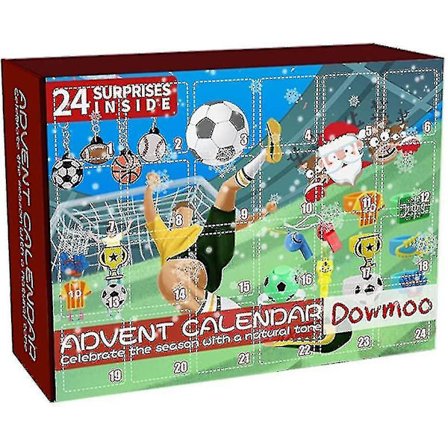 Fodbold Adventkalender 2024 Til Børn Og Voksne Julegave 24 Dages Nedtælling Kalender Damer Og Piger Gaver Køkken Timer Optræk Vintage (himmel B