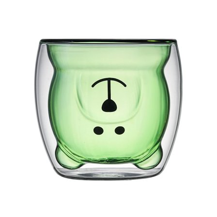 Søt Bjørn Design 250ml Dobbeltvegget Glass Varme- og Kuldebestandig Glatt Overflate Isolering For Kaffe Te Melk Juice Espresso