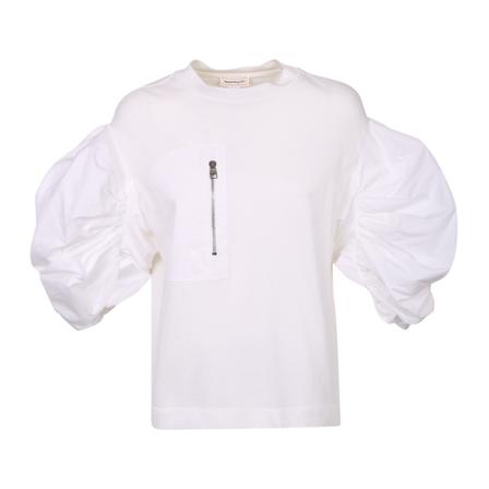 Alexander McQueen Puff sleeve t-shirt , Wit , Dames , Maat: S