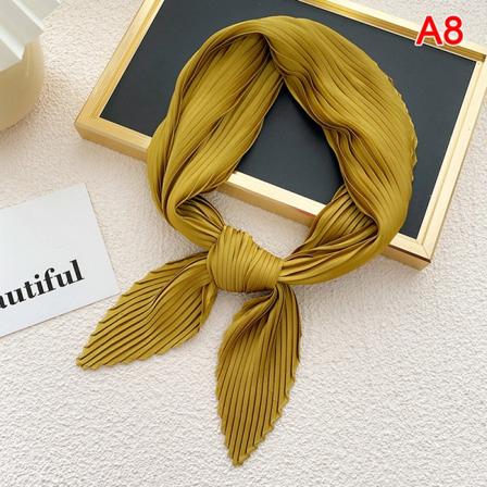 Plissert satengskjerf for kvinner Halsduk Ribbon Square Skinny A8