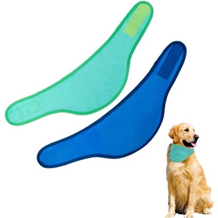 2-pak Kølende Hundepandebånd Hurtig Kølende Hundehalsbånd Justerbart Kølehalsklæde Egnet til Små og Mellemstore Hunde Forebygger Hedeslag