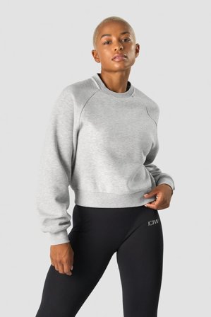 ICANIWILL - Everyday Cropped Crewneck Light Grey Melange - Dames - sportkleding van ICIW
