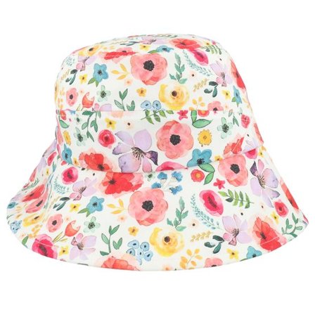 Seeberger - Vit bucket Hatt - Cotton Rubin Flowers Cloche @ Hatstore