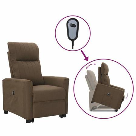 Vidaxl Reclinerfåtölj Med Uppresningshjälp Brun Tyg Brun