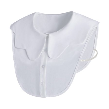 Hvit Peter Pan Falsk Krage Avtakbar, Elegant Bølgete Krage med Blonder for Kvinner, Stilig Chiffon Bluse Krage Tilbehør for Pendling, Allsidig Halv
