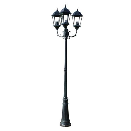 Vidaxl Trädgårdslampa 3 Armar 230 Cm Mörkgrön/svart Aluminium Grön
