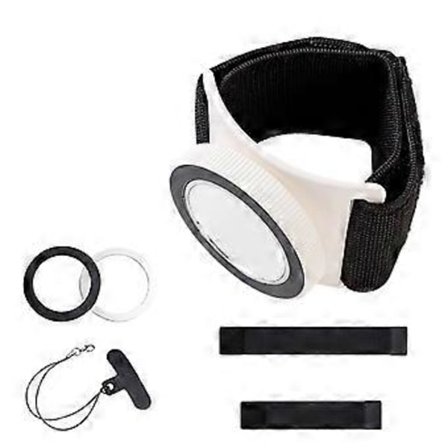 Håndleddsstropp Magnetisk Telefonholder Roterbar Armbåndstativ med Speil Universal Håndleddsbånd Telefonholder for Telefon 16 15 Hvit