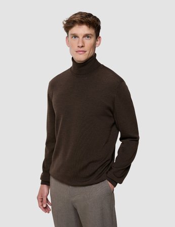 Shaping New Tomorrow - Seamless Premium Merino Knit Turtleneck - Saddle Brown - Herre - Størrelse XXL