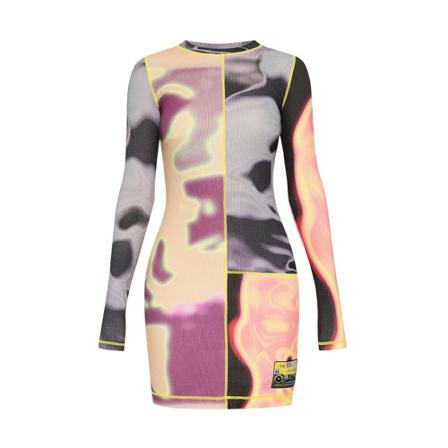 Diesel, ‘D-Bakos’ dress Grijs, Dames, Maat:S,Katoen