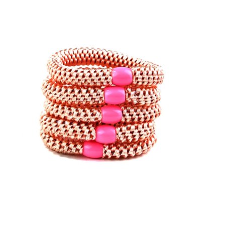 Flettet hårstrik Rosa 5p