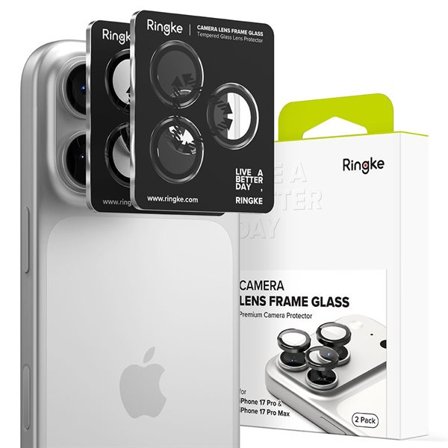 Ringke Kameraramsskydd 2-pack för iPhone 17 Pro / 17 Pro Max - Svart
