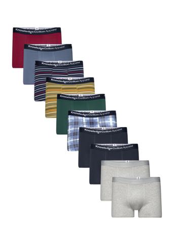 10-Pack Underwear - Gots/Vegan Bokserit Harmaa Knowledge Cotton Apparel