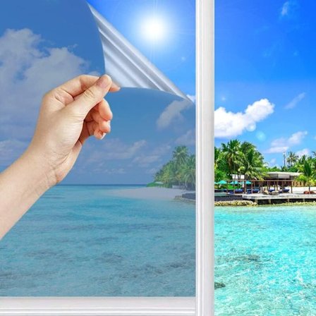 Fönsterdekal, envägs fönster spegelfilm anti UV anti värme anti-titthål temperaturkontroll integritetsskydd reflekterande självhäftande fönsterfilm 