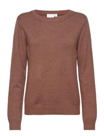 Viril O-Neck L/S Knit Top Brown Vila