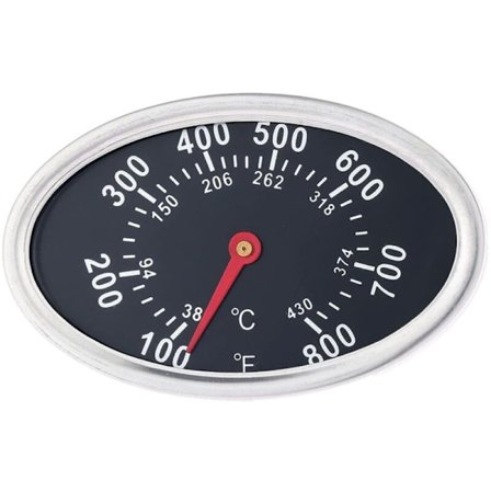 Grillin lämpömittarin vaihto, lämmönkestävä ruostumattomasta teräksestä valmistettu 3 tuuman grillimittarin osoitin, soikea grillin lämpötila