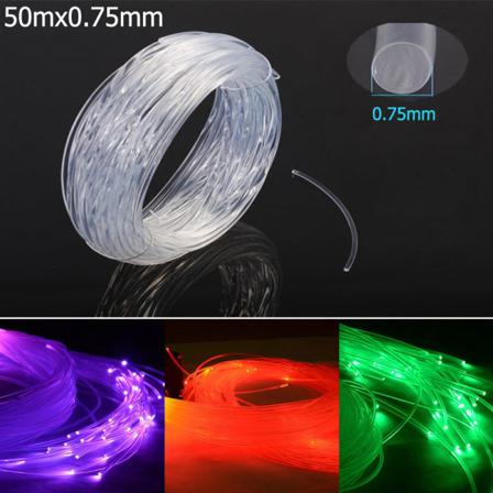 50mx0,75mm/1,0mm Fiberoptisk Kabelände Glow Led Light