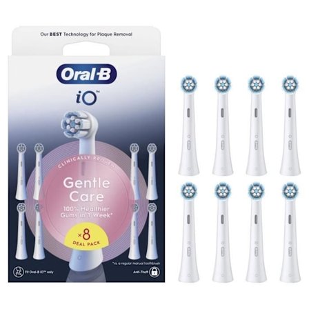 Brossetter - ORAL-B - iO refiller Gentle Care - Paket med 8 - Vit