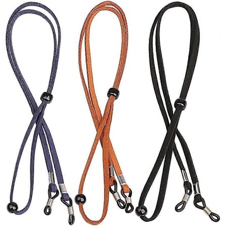 3-pak læder brillesnore, universelle brillesnore, brillekæder, justerbare brillesnore, unisex, anti-tabt, 70 cm (AAA)