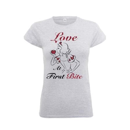 Disney Princess Snow White Love At First Bite T-Shirt, Kvinnor Grey M