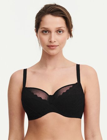 CHANTELLE Floral Touch Very Covering Underwired Bra - Black - E x 75