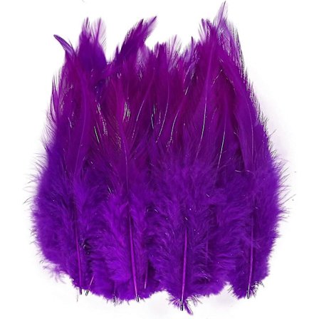 1000 stk. Hane Fjær for Håndverk Lilla Purple