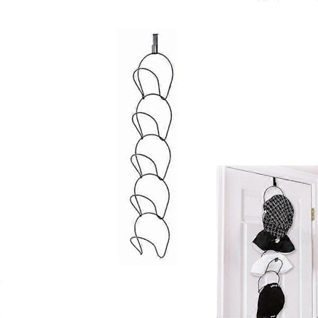 Hatthylla 5 Ringar Metall Multi-Lager Keps Hatthylla Dörrmonterad Klädhängare med 1 Dörrkrok för Basebollkepsar Handdukar Halsdukar (Svart)