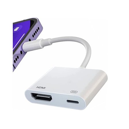 Lightning till HDMI-adapter Apple MFI-certifierad Plug & Play iPhone till HDMI-adapter 1080P Skärmomvandlare Vit YEMAESRE