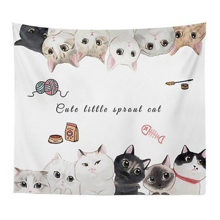 Cartoon Cat Print Tapestries för dekoration