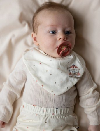 Cam Cam Copenhagen Bandana Bib, Jersey, 2-Pack - Gots - Bows - Cream - ONE SIZE