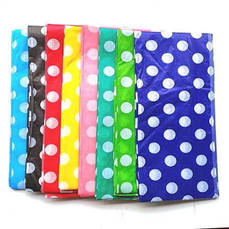 Sett med 8 farger av rektangulær PVC-oljeduk 137*183cm med prikker