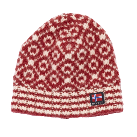 Devold Svalbard Wool Beanie Hindberry/Offwhite