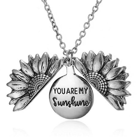 Dam You Are My Sunshine Öppningsbart Solros Hängsmycke Halsband
