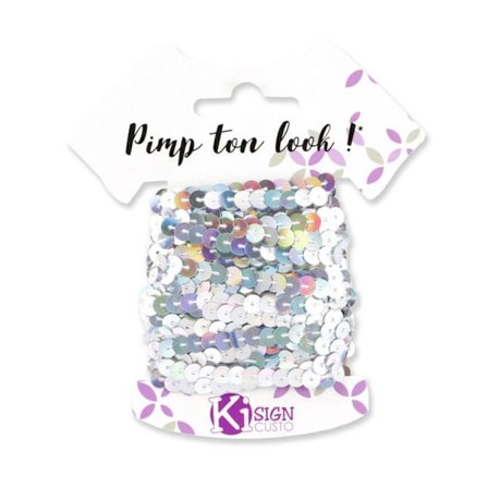 Ruban Paljetter Silver 6m Bredd 6 mm