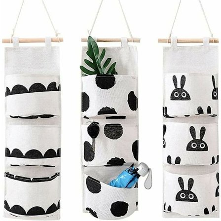 Vægorganiseringspose, hængende opbevaringsposer, vægopbevaringsposer, vægorganiseringsposer i bomuld,