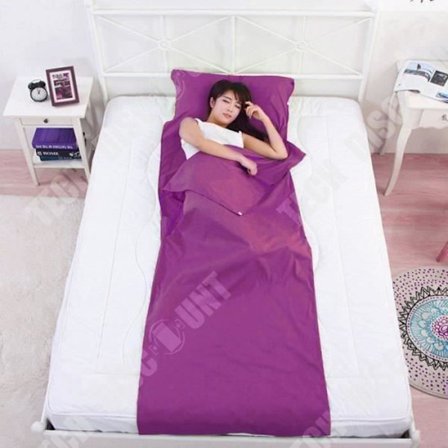 Bärbar Sovsäck - LUNAVO - 220 x 115 cm - Bomullstyg - Lila - Rektangulär