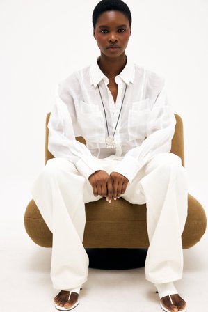 Handpicked x NA-KD - Gjennomsiktig skjorte - Skjorter - Hvit - EU 40