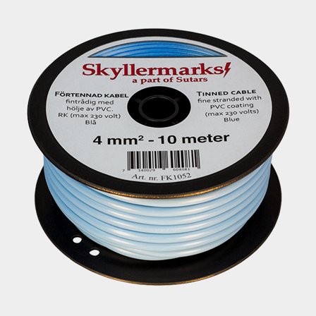 Cable de cobre estañado Skyllermarks RK, redondo, unipolar, 4 mm², 10 meter, azul