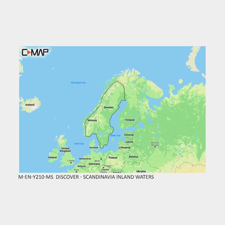Carta náutica eletrônica C-MAP Discover - Lagos da Noruega & Suécia