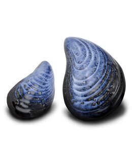 Pynteskjell med perle 2-pk Blå