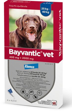 Bayvantic Vet Spot-on til Hund Hunde 25-40 kg (4 X 4 ml), Tøj & Bolig, Flåter & Lopper, Flåt- Og Loppemiddel Til Hunde