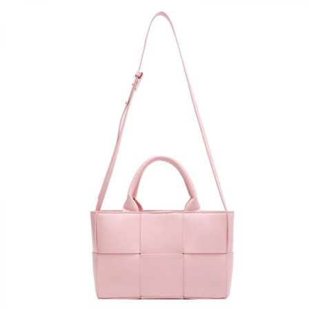 2023 Pu Leather Shoulder Bags For Women 2023 Lady Woven Strap Crossbody Bag Female Handbags Design Cross Body Bag (pink)