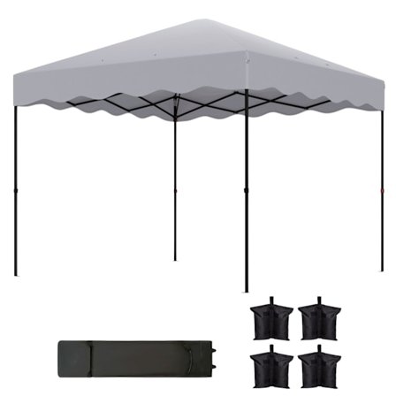Pavillon ca 3x3m, vandafvisende, stabil, vintertæt pop-up foldepavillon med UV-beskyttelse 50+, sammenklappeligt partytelt, havetelt med oprulningspos