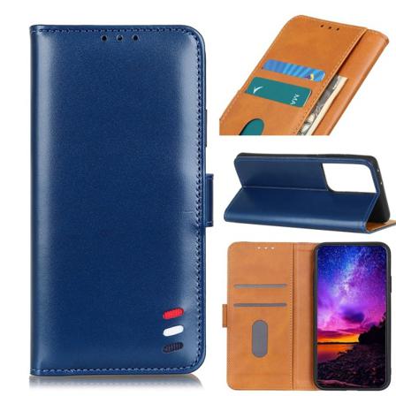 Samsung Galaxy S21 Ultra - Läder Plånboksfodral - Blå Blue Blå